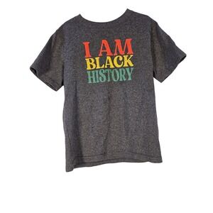 Threads I Am Black History T-Shirt Youth Size 10 Gray Short Sleeve‎ Graphic Tee